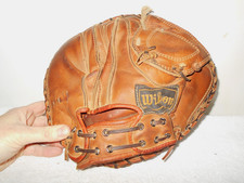 WILSON A2544 VTG 60'S SMOKY BURGESS GRIP-TITE LEATHER CATCHERS MITT      K4
