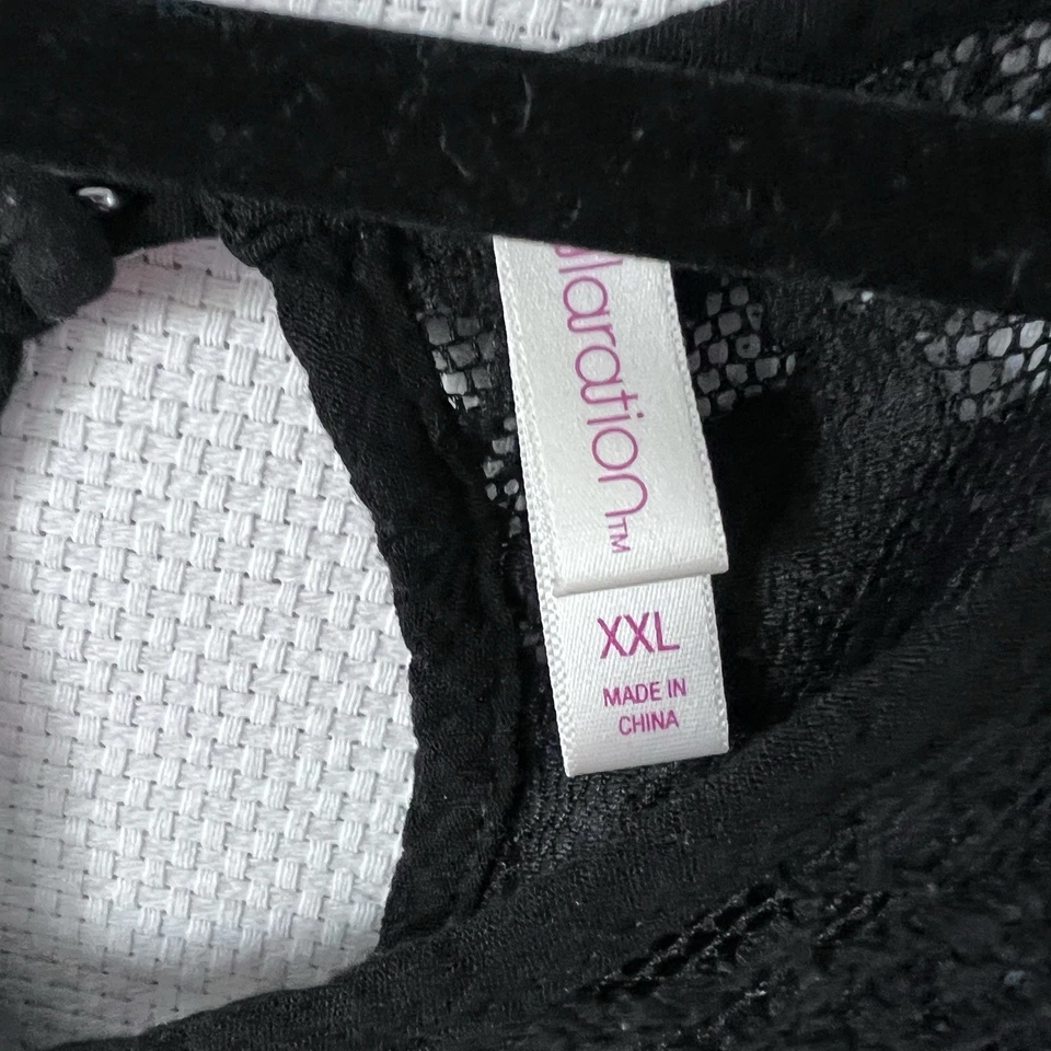 Blusa túnica sin mangas de encaje boho negra XXL Exhilaration para mujer gótica bruja Foto 3 de 4