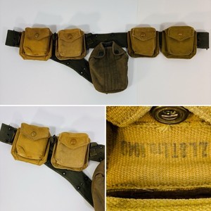 WWII Era Military Belt with 303 Pouches RCA Royal Canadian Army - Webbing - Rare