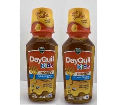 DayQuil KIDS Honey Cold & Cough + Mucus, Alcohol-Free, 8oz Ea, 2 PACK
