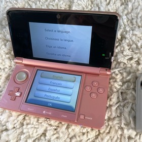 Nintendo 3DS Pearl Pink Handheld Handheld Console System CTR-001 Tested