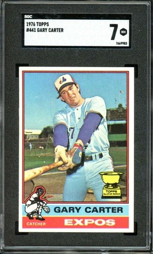 1976 Topps #441 Gary Carter 2nd Year AS All-Star Rookie Cup Expos HOF SGC 7 NM