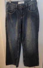 Hollister Women's Dark Blue Wash Low Rise Baggy Jeans W25 Short 0 Short