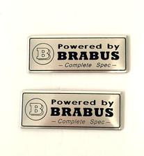 2 Pcs Decorative Aluminum Emblem Sticker For Brabus Complete Spec Silver