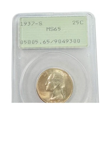 1937-S Washington Quarter PCGS MS65