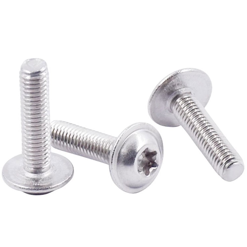 M8 - 1.25 A2 Stainless Steel Flange Torx Button Head Screws Six Lobe Allen Bolts