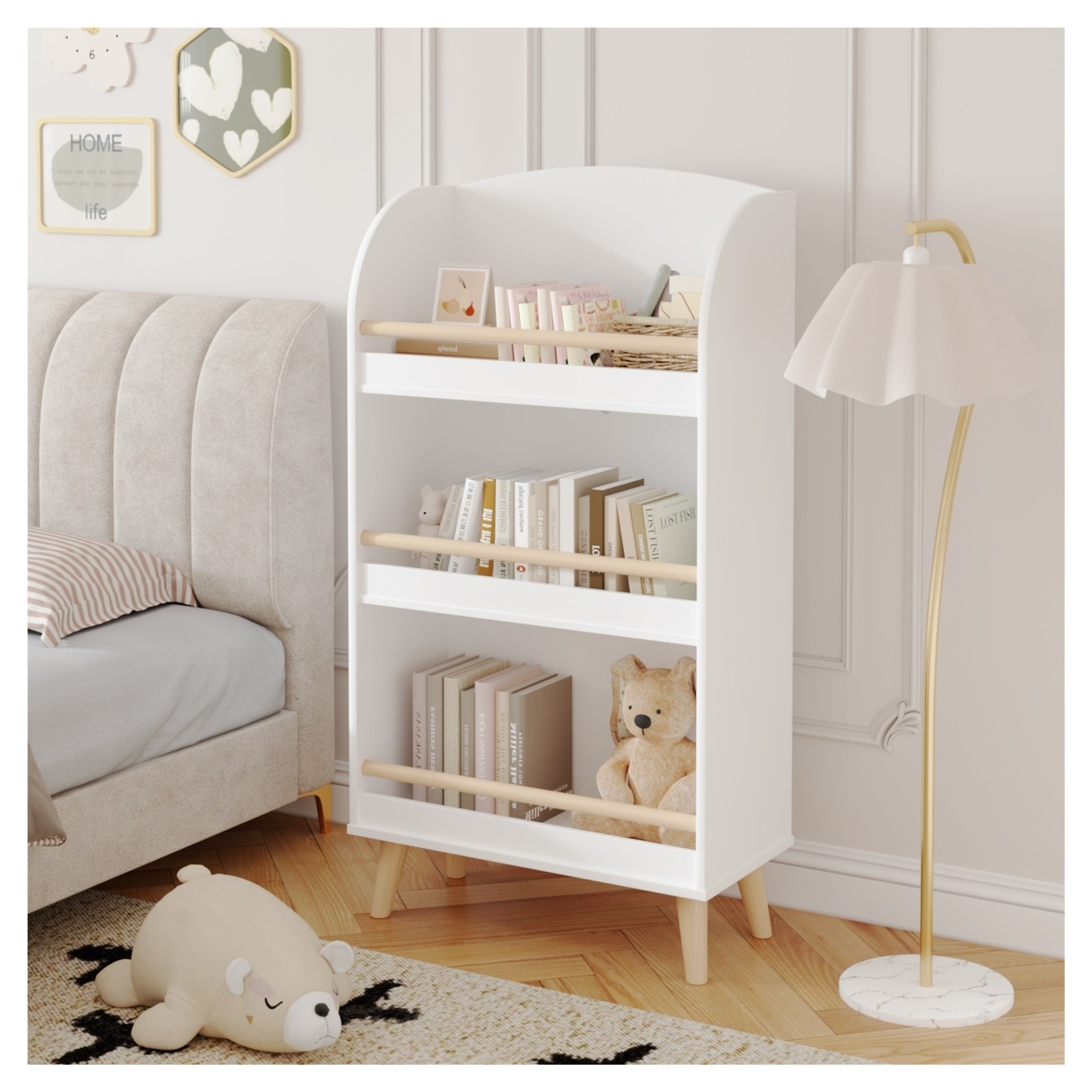 3 Tier Kids Book and Toy Organizer Shelf for Toddlers