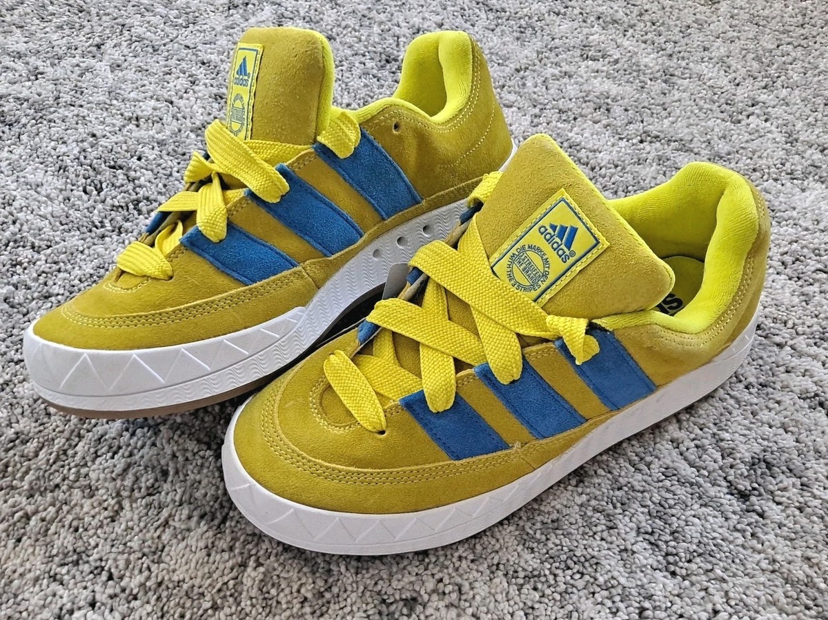 Adidas Originals Adimatic Suede Deck Shoes Bright Yellow Blue