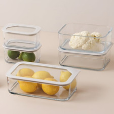 Neoflam 2 Set FIKA One Borosilicate Glass Food Container with Lid, Oven Safe