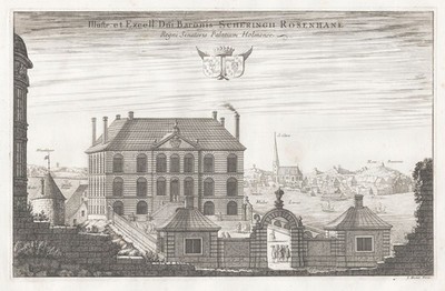 Stockholm Schering Rosenhane s Palace Sweden Copper Engraving Dahlberg 1693