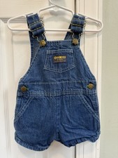 Vintage Oshkosh B'Gosh Overalls Baby Made in USA 9 Months denim shortalls