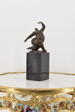 Fat Ballerina Bronze Statue on Marble Base - Dancer Act Sculpture - Dance Trophy
