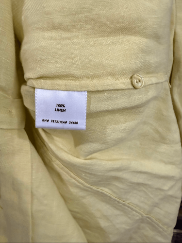 Eileen Fisher yellow linen button front tunic shirt boho lagenlook sz XL - Picture 4 of 7