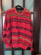 Vintage Lake Harmony Rowing Club Mens XL Red Sweater 90s Made In USA Cotton