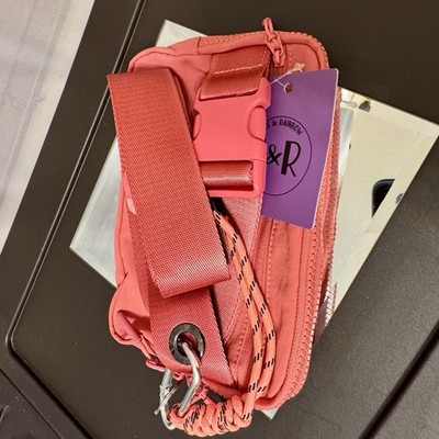 Iris & Rainbow Multipocket adjustable 59'' long strap Raspberry crossbody RFID 