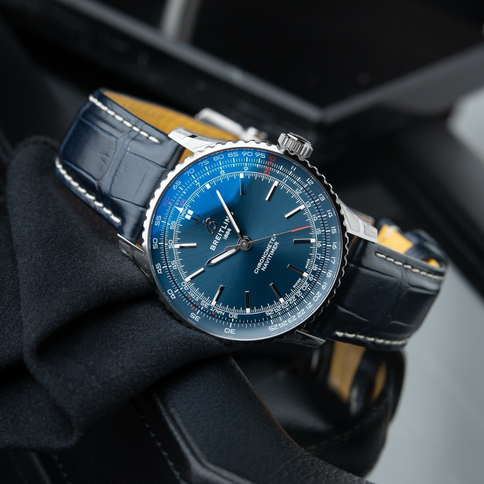 Breitling Navitimer STICKERED Automatic 41mm Blue… - image 5