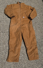 Carhartt Mens Duck Canvas Insulated Coveralls 104396 BRN 2XL Brown Utility Lined