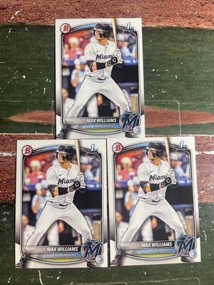 2025 Bowman Draft Max Williams (3) Card 1st Bowman Lot Marlins #BD-68