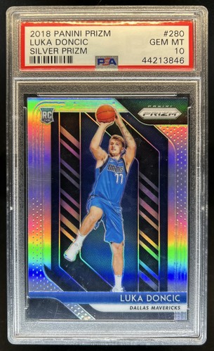 2018-19 Panini Prizm Luka Doncic RC Prizm Silver Rookie #280 Mavericks PSA 10