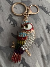 Sparkling Rhinestone Enamel Owl Design Keychain Doubles As Eye-Catching Bag Ch
