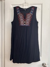 Womens Luxology Lined Black Dress Embellished W/ Beads & Embroidery Plus Size 1X