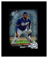 2017 Bowman Chrome Mini Prospects Black Shimmer Refractor Starling Heredia /100