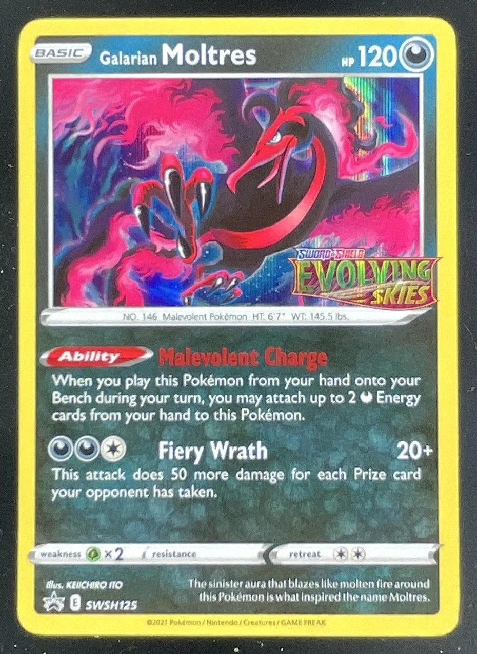 Pokemon Sword & Shield Black Star Promos #SWSH125 Galarian Moltres 2021