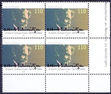 Germany 2000 MNH Rt Lo blk, Albert Schweitzer, Nobel Peace laureate, Medical mis