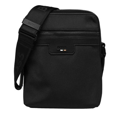 HUGO BOSS Herren Umhängetasche Mini Schwarz mit Logo Vorne Reißverschluss - Bild 1 von 4