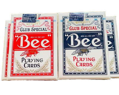 Bee No.92 Club Special Playing Cards 4 Deck Lot Red x2 Blue x2 USA