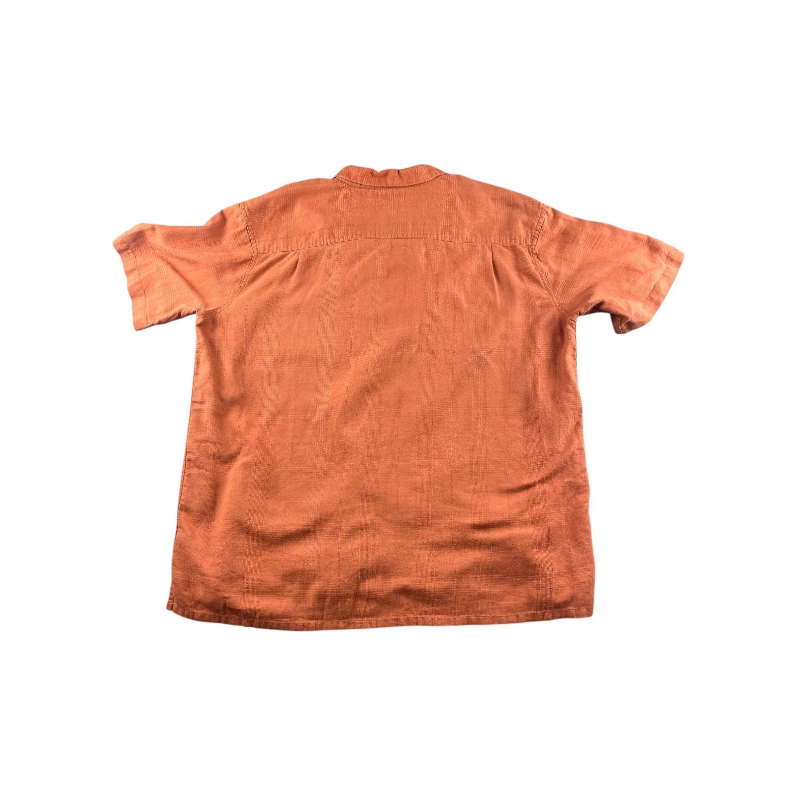 ST JOHNS BAY ORGANICS Mens XL Orange Linen Cotton Short Sleeve Button Up Shirt image 6