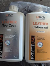 LeTeck Leather Colourant Yellow Oxide 1Le + Leather top coat gloss 1Le