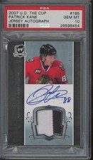 2007 Upper Deck The Cup #185 Patrick Kane /99 RC Jersey Auto Gem Mint PSA 10