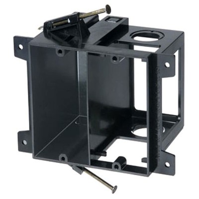 Arlington LVD2 2-Gang Combo Electrical/Low-Voltage Box, Black, 2 Gang, Black 