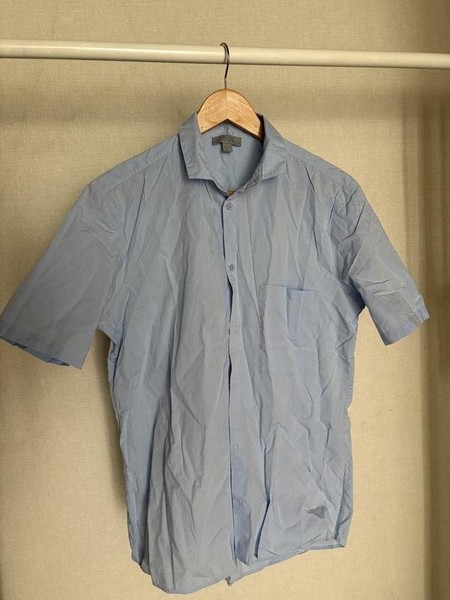 Men COS Shirt Blue Cotton S