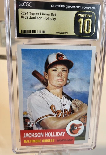 2024 Topps Living Set #762 Jackson Holliday RC CGC Pristine BLACK LABEL 10