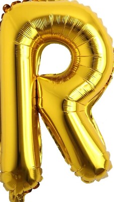16  Gold Letter R Airfilled Balloon