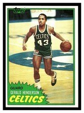 1981 TOPPS GERALD HENDERSON #E74 ROOKIE CARD BOSTON CELTICS HIGH GRADE BEAUTIFUL. rookie card picture