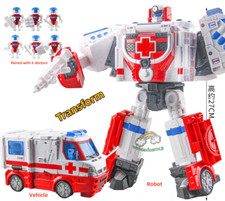 Hello Carbot MEOIENT Transforming Robot Ambulance Action Figure Toy 27CM