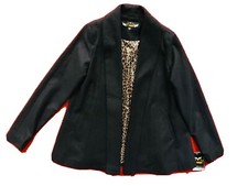 C Magic Wool Women Fly By Fall Winter Jacket Size M Black Leopard Lined .