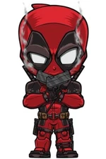x2 Dead Pool With Guns And Smoke Decal Drawing Miniature Cool Looking Decal4.25"
