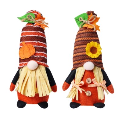 Thanksgiving Dwarf Decoration Plush Dwarf Doll for Fall Harvest Decoration