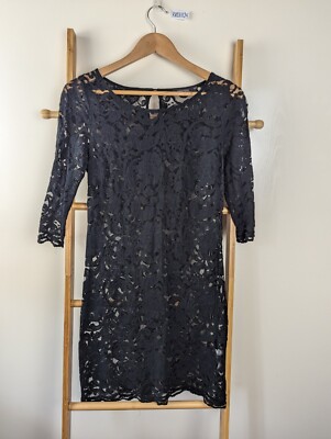 Portmans Black Sheer Lace 3/4 Sleeve Shift Dress Size 10 | eBay Australia Portmans Black Sheer Lace 3/4 Sleeve Shift Dress Size 10 | eBay Australia