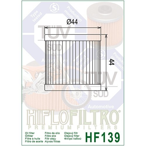 Hiflofiltro OE Quality Oil Filter Fits SUZUKI DRZ400 DR-Z400 (2000