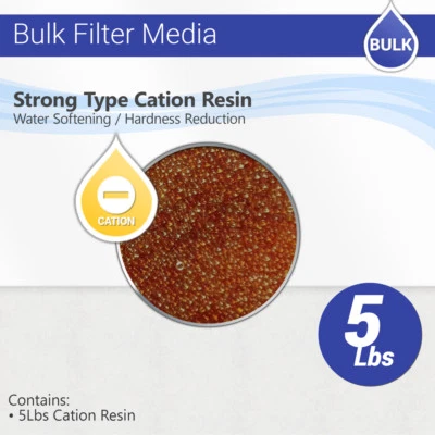 MAX WATER Strong Type Cation Resin For Hardness Reduction, Water Softening Resin - 5 Lbs