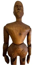 Articulated Wood Artist Mannequin. Antique hand carved 22” H.  $695