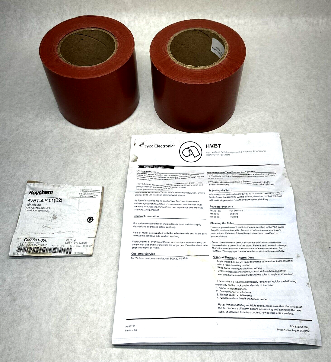 【中古】HBI TAPES サンプラー NEW (2-Pack) Raychem HVBT-4-R-01(B2) High Voltage Bus Tape 4” Wide