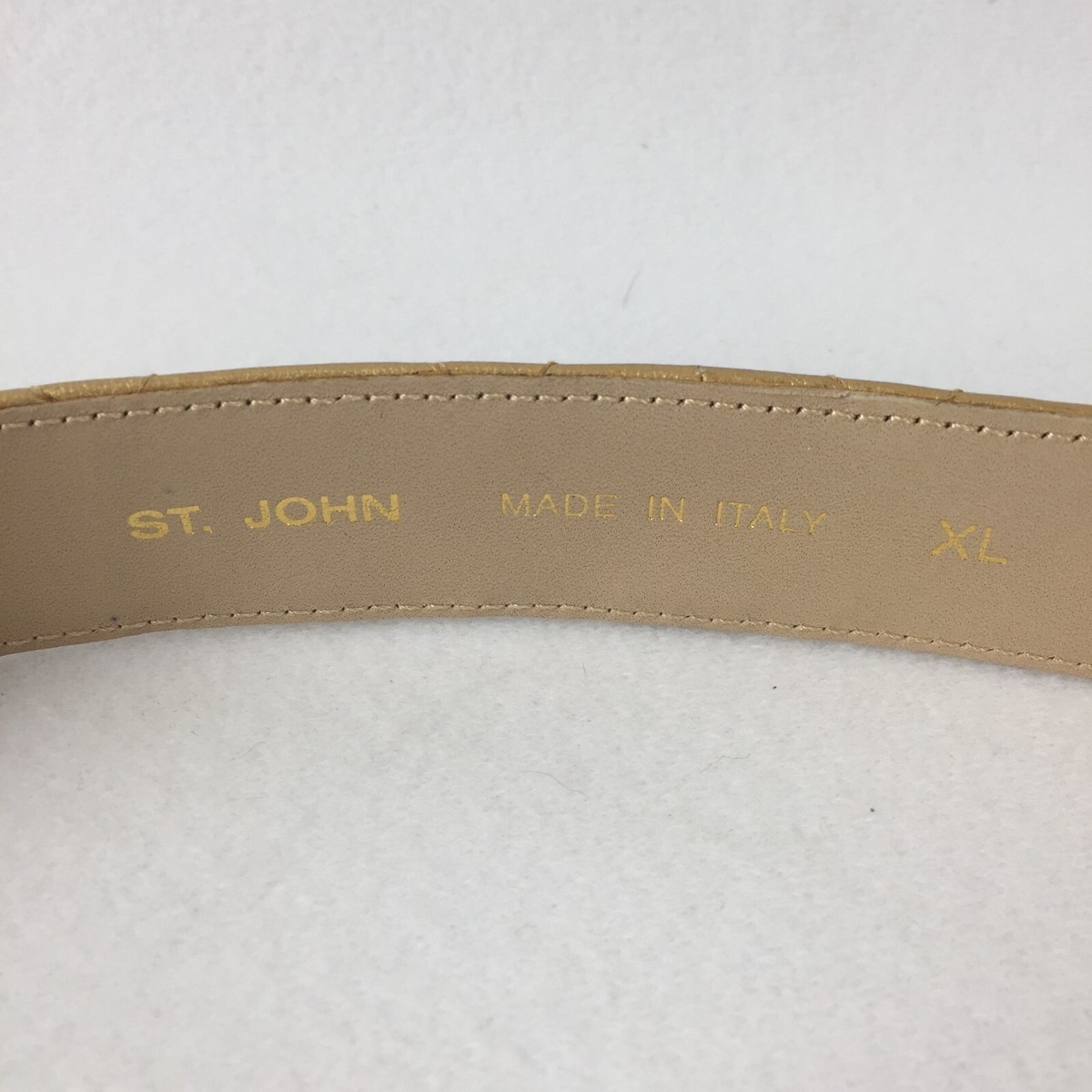 St. John Accessories Black and Gold Layered Leather Belt Size 8 Made in Italy ST. JOHN Gold Leather Belt XL 41 main image 2