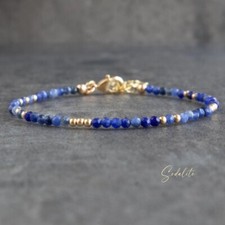 A++ Natural Lapis Lazuli Faceted Round Gemstone Gold Filled Beads 6-8