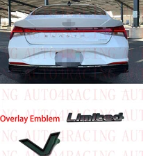 Overlay Emblem Letter Gloss Black Emblem for Hyundai Elantra Limited 2021-2023